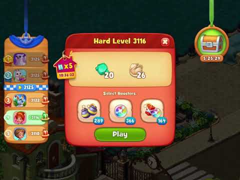 Gardenscapes Level 3116 With No Boosters - Hard Level
