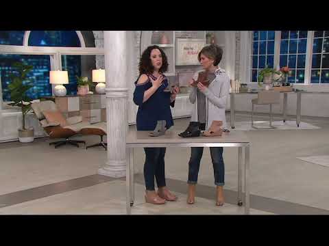 Earth Ruched Leather Peep-Toe Wedge Sandals - Sweetpea on QVC