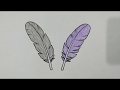How To Draw Feather Step by Step l Easy Feather Drawing