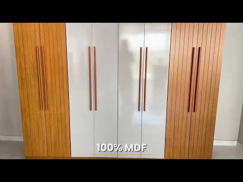 Video thumbnail of Guarda Roupa Casal Toronto MDF 8 Portas e 4 Gavetas Moderna Mobília