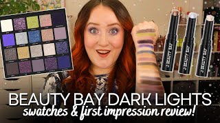 BEAUTY BAY *DARK LIGHTS* EYESHADOW PALETTE SWATCHES & REVIEW! *NEW* Christmas Autumn Limited Edition