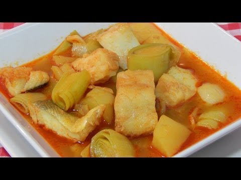 Receta de la porrusalda de bacalao