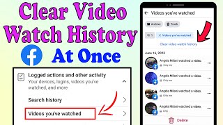 How to delete facebook watch history permanently 2023 || delete facebook watched videos in one click