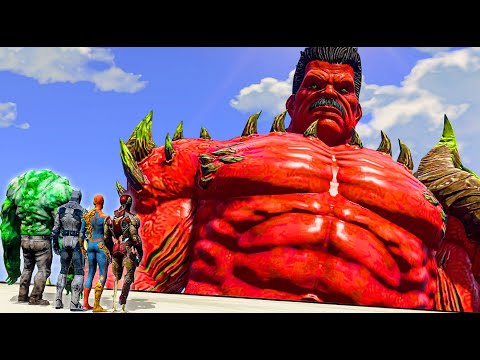 Red Hell Hulk Vs Zombies Superheroes | Hulk, Spiderman, Iron Man, Batman - What If