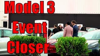Model 3 Delivery Event Closer Look at the 30 cars Ground level