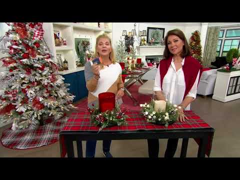 Illuminated Glass Centerpiece with Berries by Valerie on QVC