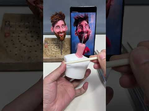 Part 2 ：Sculpting Cartoon Messi’s Body – Clay Bobblehead Completed!