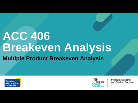 ACC406 - Multiple Product Break-Even Analysis