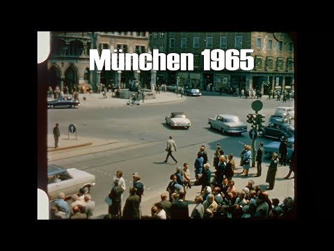 München - Munich 1965 - Stadtszenen - Marienplatz & mehr - Queen-Besuch
