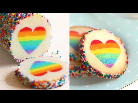 "Eugenie Cookie" Rainbow Heart Cookies Slice & Bake Surprise