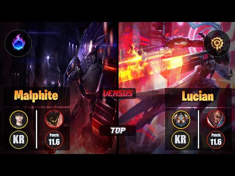 Roach MALPHITE (Top) [Arcane Comet] VS LUCIAN - Challenger KR Patch 11.6