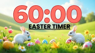 60 Minute Easter Countdown Timer 🐣 | Spring Music & Soft Pastel Background for Focus
