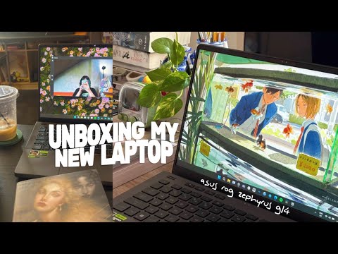 unboxing my new laptop 💻💫 asus rog zephyrus g14 (eclipse gray) | minimal & aesthetic setup