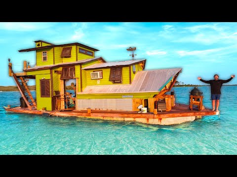 Camping On A Floating Tiny House In The Ocean! (3 days off grid)