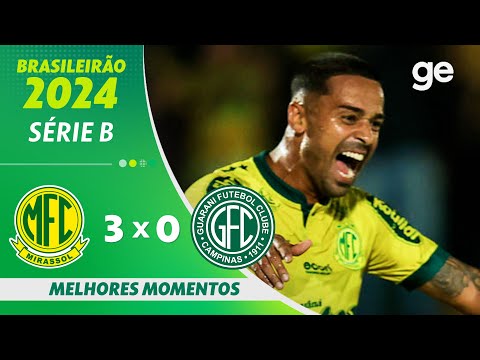 Gols e lances de Mirassol x Guarani