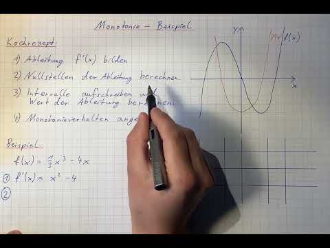 Monotonie einer Funktion / Monotonieverhalten bestimmen - Beispiel