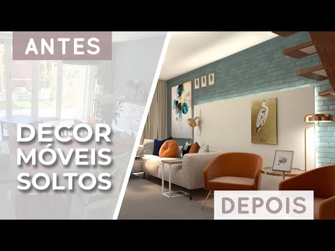 DECOR SÓ COM MÓVEIS SOLTOS - SALA INTEGRADA CHIC E PRÁTICA