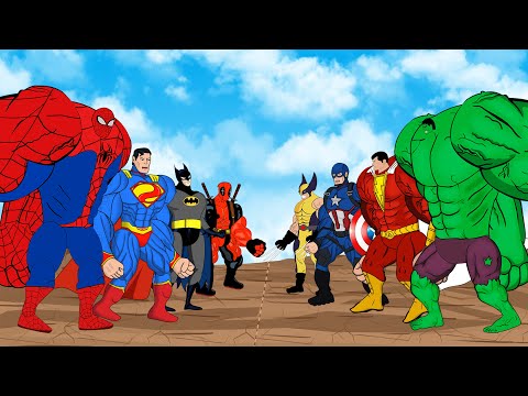 Evolution Of SPIDERMAN & SuperMan Vs Evolution Of HULK & Deadpool : Who Win? | SUPER HEROES MOVIE