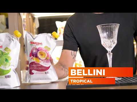 How to Make a Tropical Bellini Cocktail with Mazzoni Passion Fruit Puree & Lime