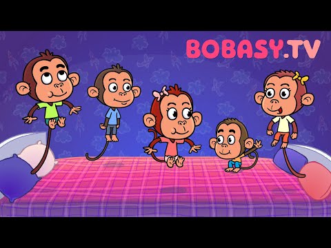 Pięć Malutkich Małpek - Piosenka dla Dzieci - Bobasy.tv - N