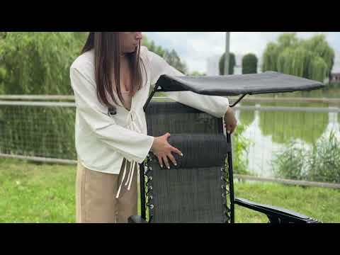 Кресло-шезлонг Zero Gravity | Серый | до 120 кг | 178 х 64 х 110 см | с подголовником | LEOBRO LB-ZGC-H1-DGR | для дома, дачи и - фото 1 - id-p2682426937