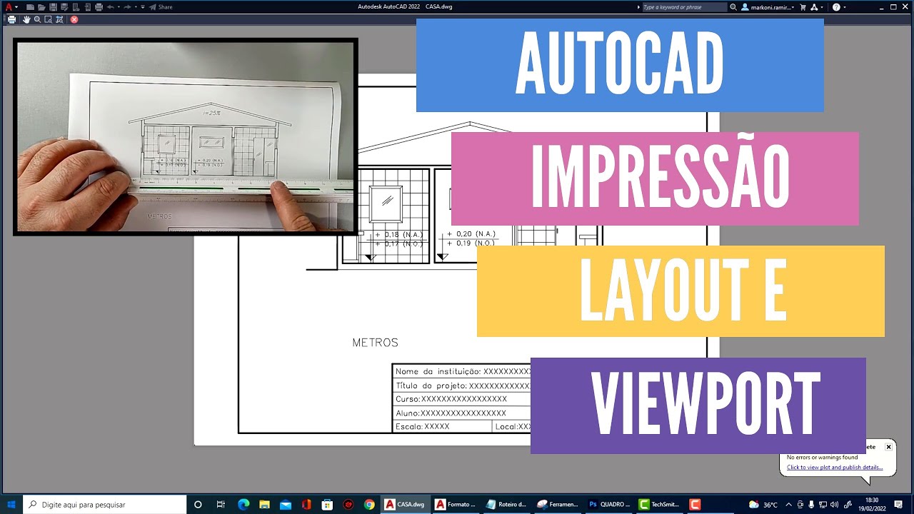 Curso de AutoCAD -  Como imprimir na escala criando Layout e Viewport