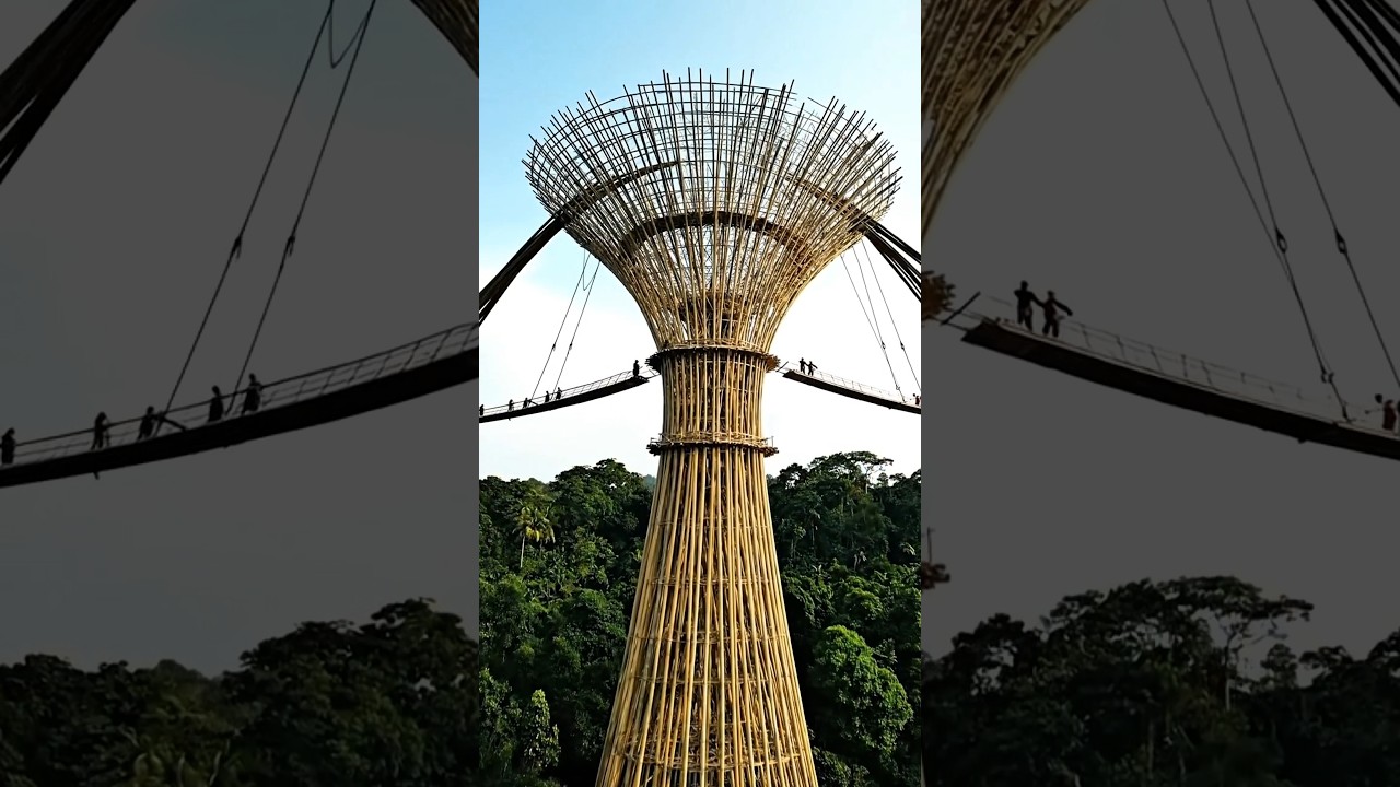 How Engineers Built an Impossible Bamboo Skybridge Resort#BambooSkybridge #Construction#Architecture