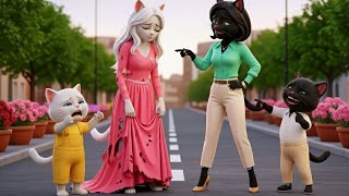 Mischievous little cat✂️secretly cut her mother's dress😭👗#cats #cat #story #animation