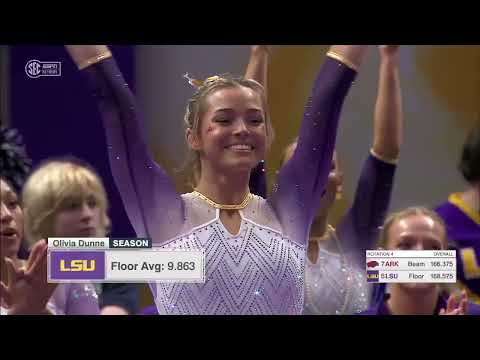 Livvy Dunne's floor routine in LSU's HISTORIC win vs. Arkansas, highest score in school history 😤