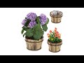 Lot de 3 pots de fleurs en bois Marron - Bois manufacturé - 29 x 18 x 29 cm