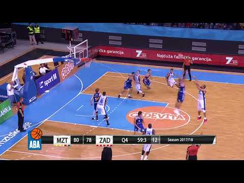 Šime Špralja hits the key 3-pointer (MZT Skopje Aerodrom - Zadar, 9.10.2017)