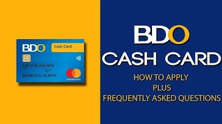 How to get BDO Cashcard Atm
