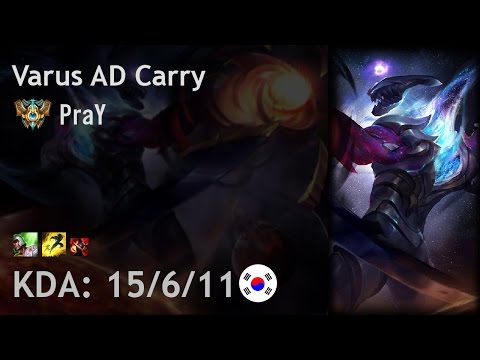 Varus AD Carry vs Ashe - PraY - KR Challenger Patch 7.8