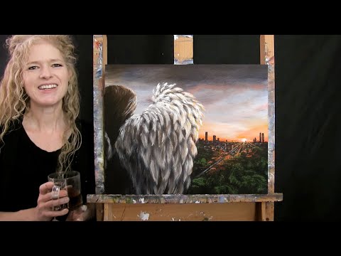 Learn How to Paint GUARDIAN ANGEL with Acrylic - Paint & Sip at Home - Fun Step by Step Tutorial