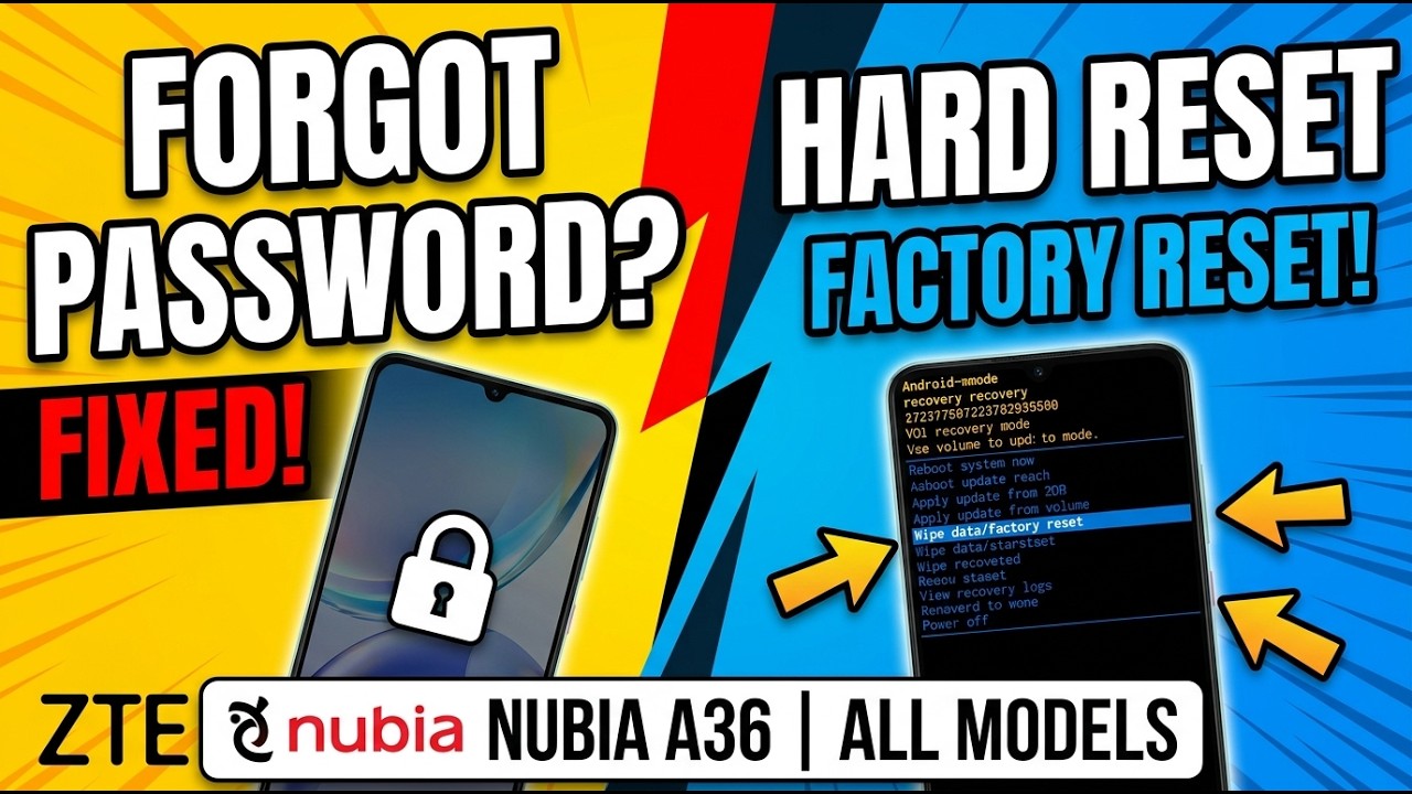 ZTE Nubia A36 Forgot Password? ZTE Nubia A36 - Fix Hang & Pattern Lock |