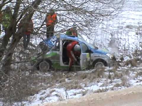 ERC Rally  Liepāja - Ventspils ' 2013  SS4 crash