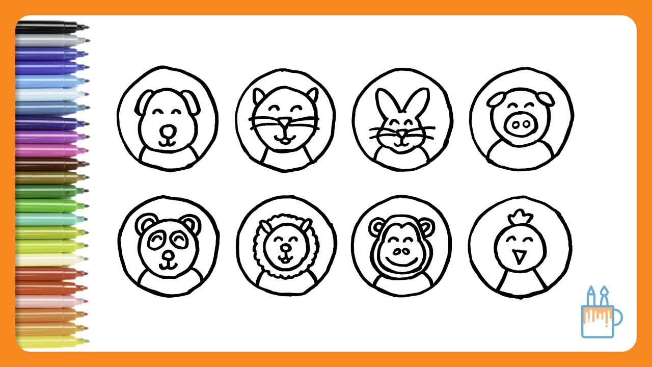 Vamos desenhar e colorir os animais | Aprendendo os animais e as cores