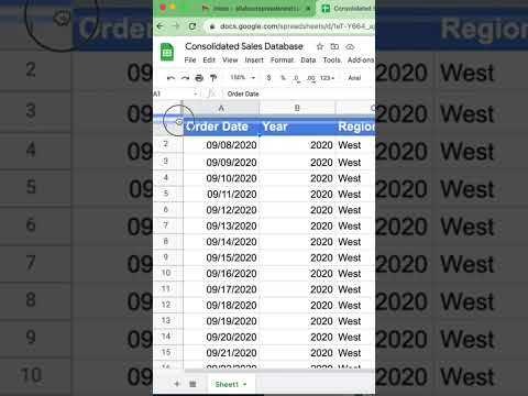Quickly freeze rows in Google sheets