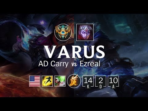 Varus AD Carry vs Ezreal - NA Challenger Patch 8.9