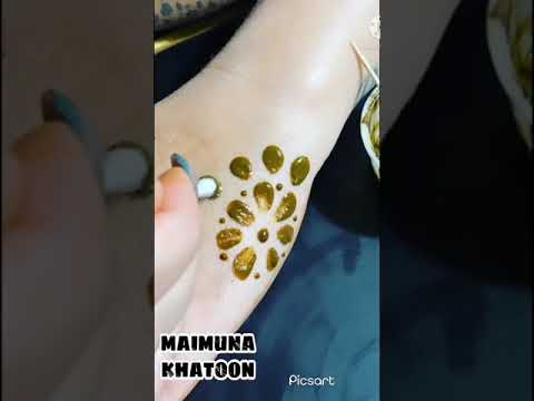beautiful flower mehndi design with earbuds and toothpick |MAIMUNA KHATOON |#shorts #trending#mehndi