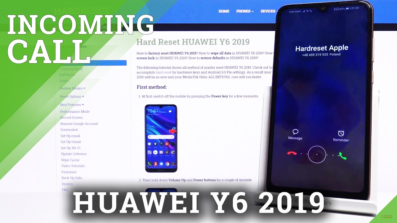 Incoming Call in Huawei Y6 2019 - Display Settings