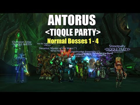 ⚡Antorus Normal TIQQLE PARTY (Bosses 1-4) Elemental Shaman PvE⚡[Recorded Stream]
