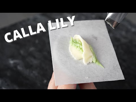 How to pipe calla lily flowers [ Cake Decorating For Beginners ]