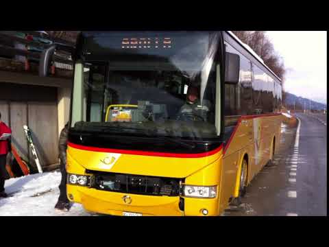 Car Postal: Trois-tons à Euseigne (Valais, Suisse)