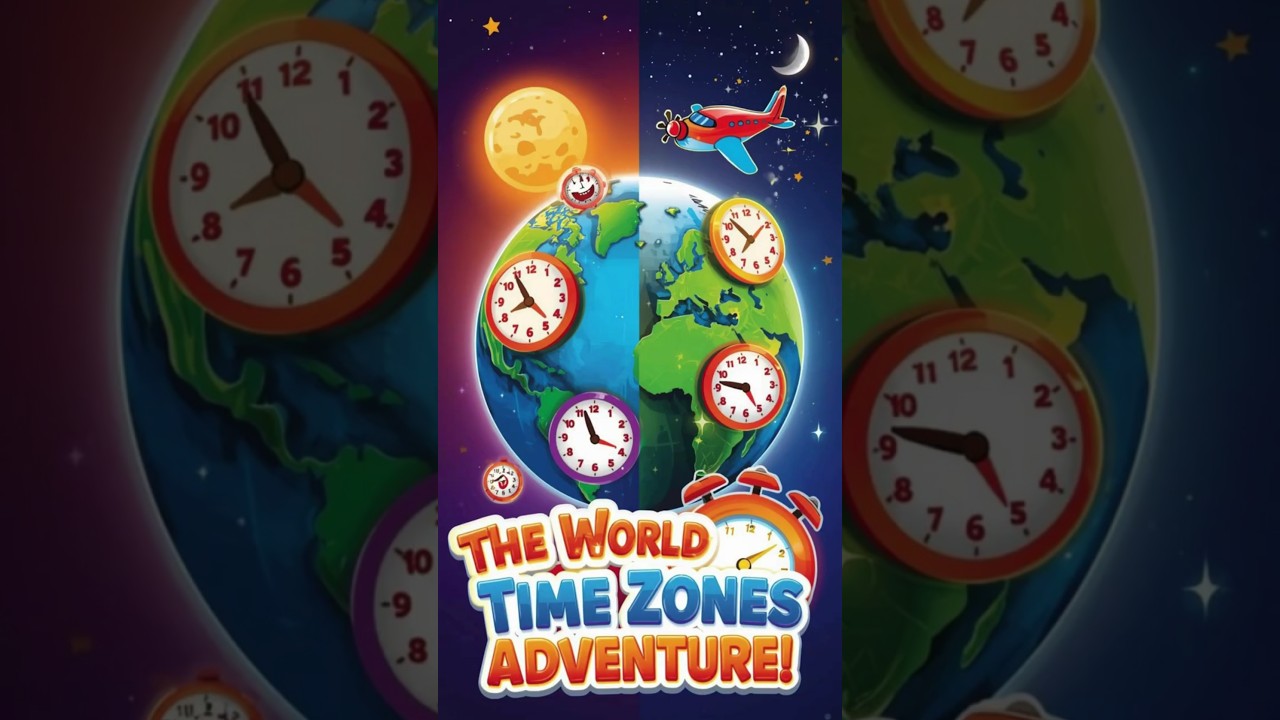 ✨🌎 World Time Zones Explained! ✨ #geographyforkids #scienceforkids #worldtimezones #dayandnight