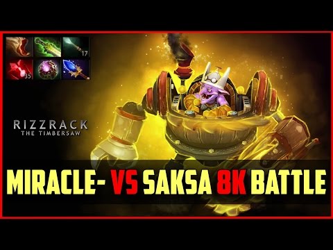 Miracle- Timbersaw vs Saksa 8000MMR Battle | DOTA 2 gameplay