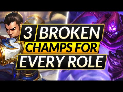 3 MOST BROKEN Champions to ONE-TRICK for EVERY ROLE - New Patch 11.13 - LoL Guide