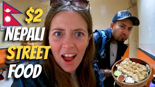 $2 NEPAL STREET FOOD Challenge 🇳🇵 UNIQUE Street Food in Kathmandu, Nepal