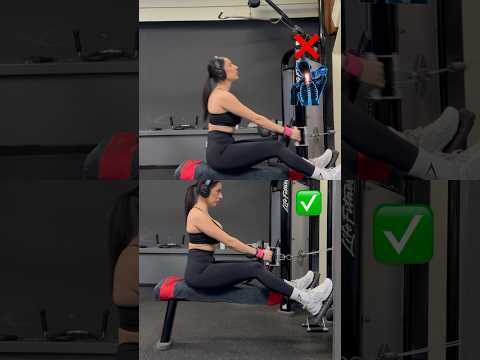 ✅ Fix your form: Cable Seated row 🤌🏻  #fitnesstips #fitnesshacks #gymhacks #gymtips #fitnessdilek