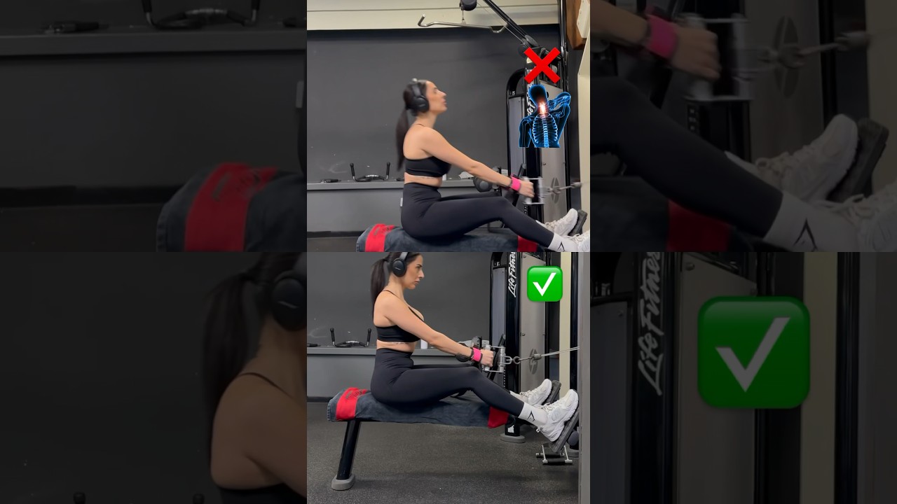 ✅ Fix your form: Cable Seated row 🤌🏻  #fitnesstips #fitnesshacks #gymhacks #gymtips #fitnessdilek